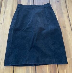 The Limited Womens Black Suede Leather Pencil Skirt Knee-Length Size 8